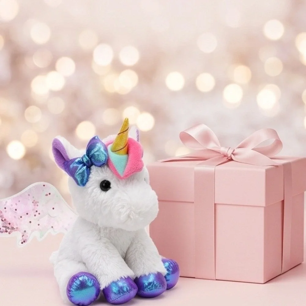 Barbie‎ Unicorn Plush Pegasus Pink Wings Stuffed Animal Toy Does Not Talk